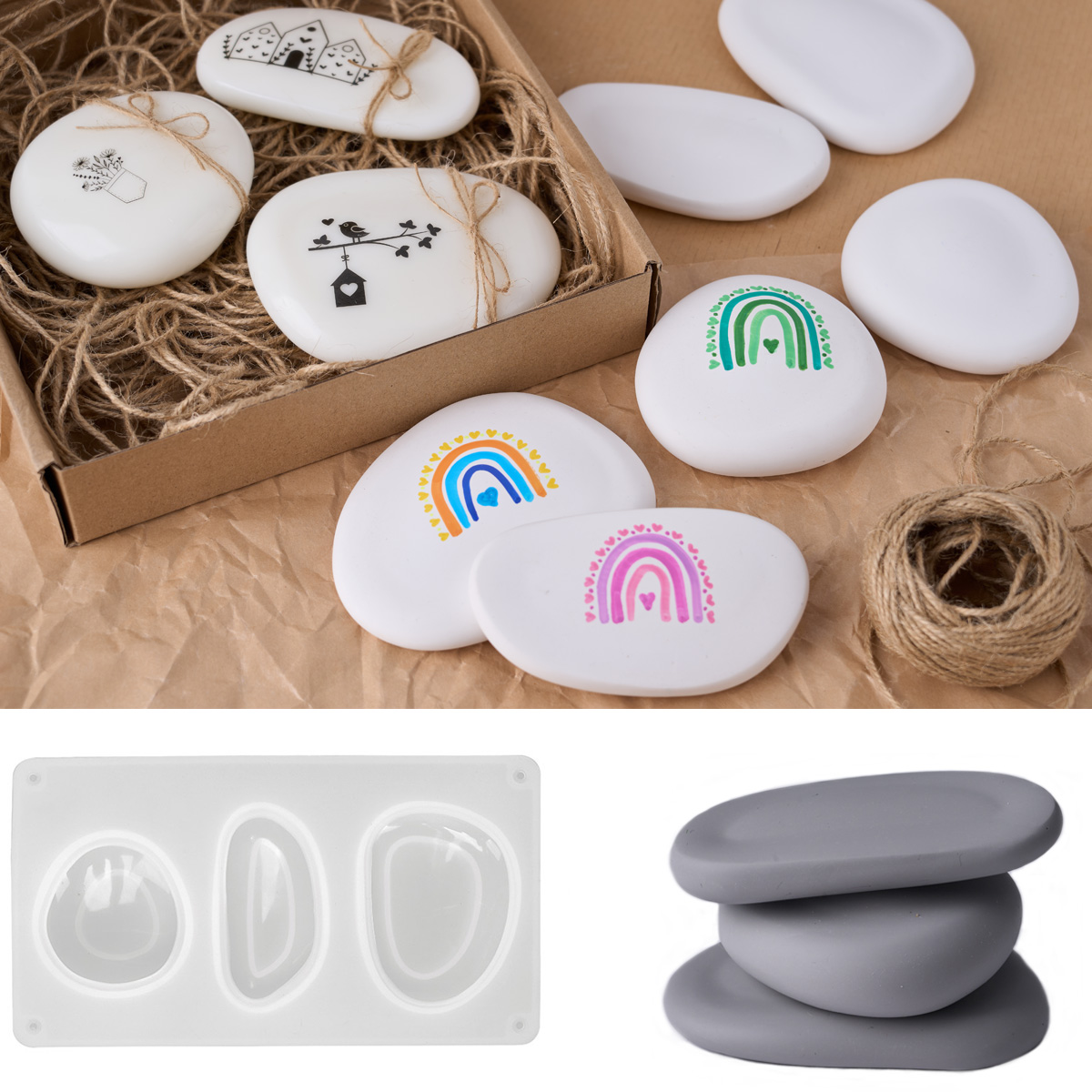 Soap Making Business - Cetakan Lilin Silikon Batu Kreatif 3D