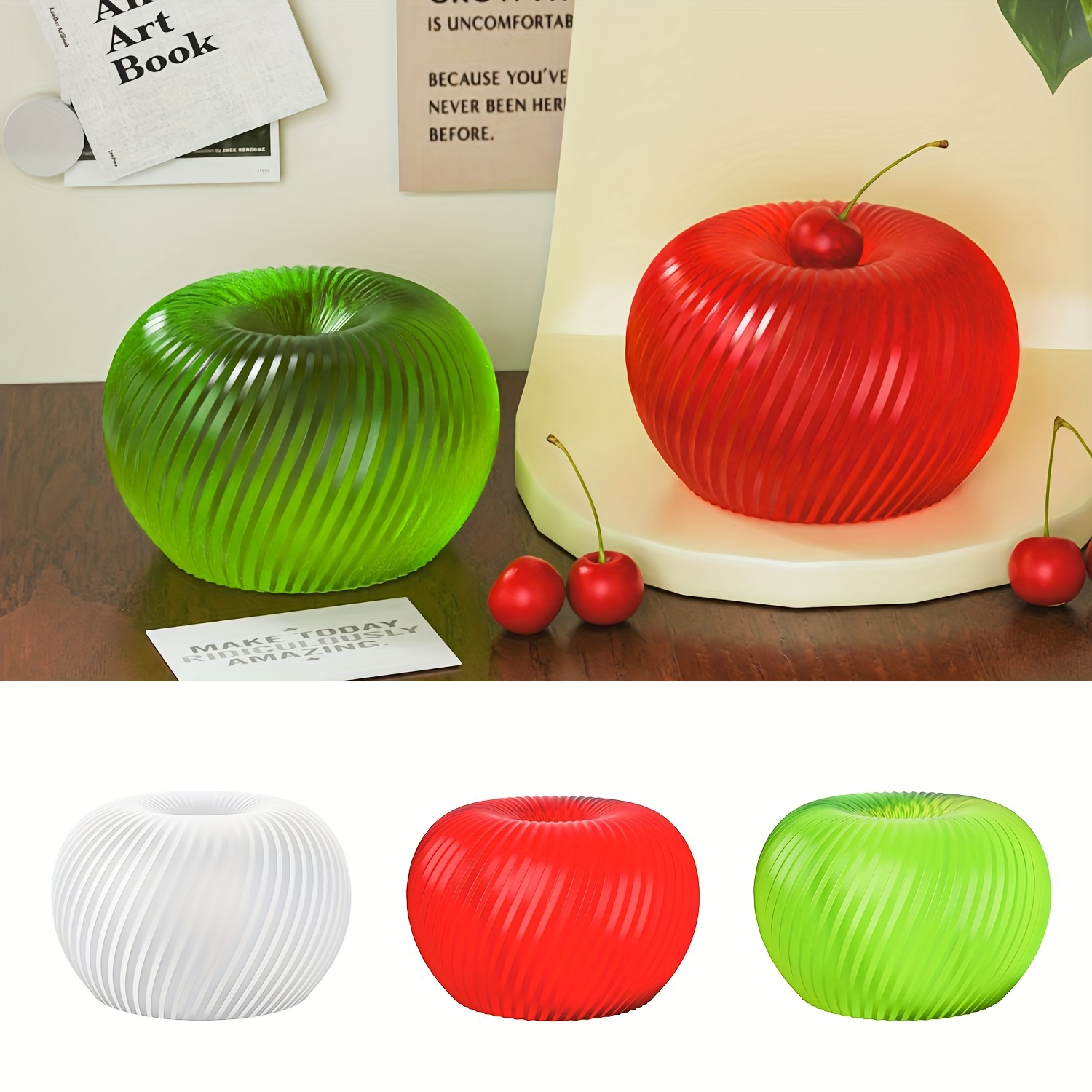 Soap Making Organic - Cetakan silikon berbentuk apel merah yang