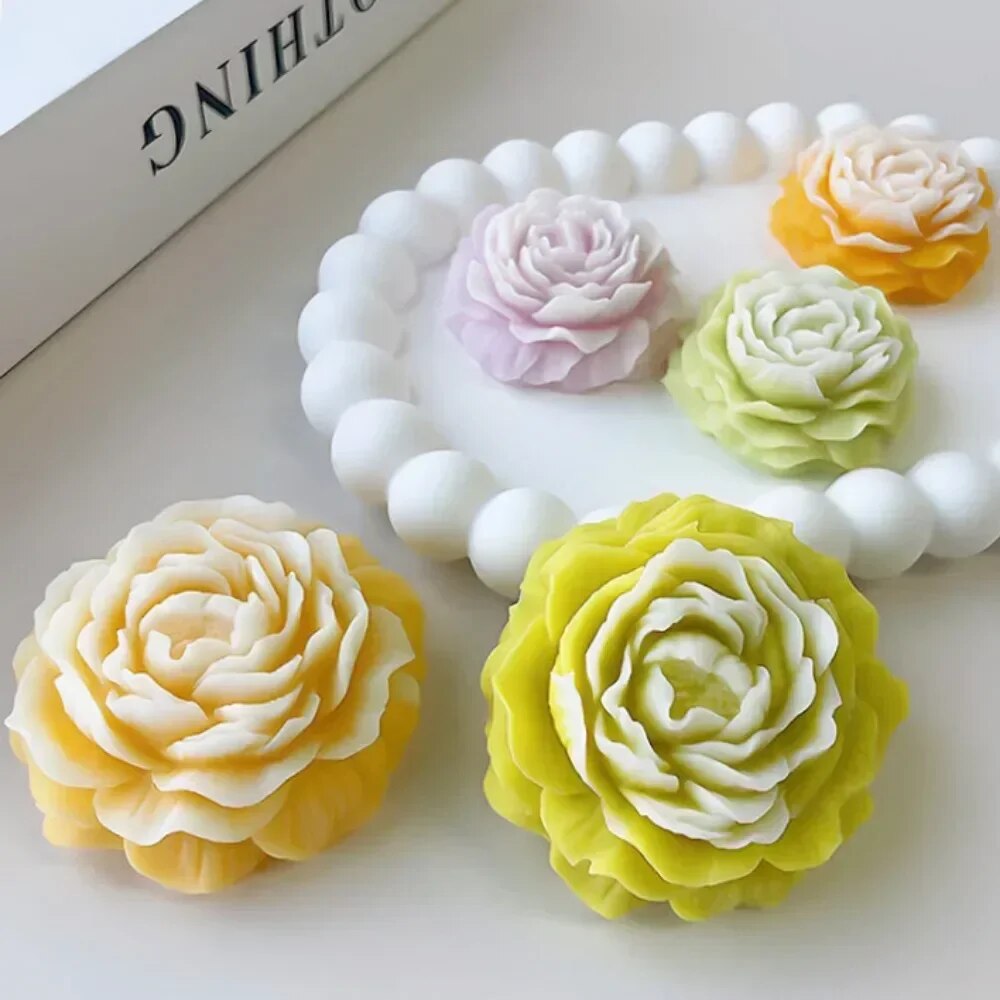 Cetakan silikon lilin Peony 3D - Soap Making Business ulasan dan harga